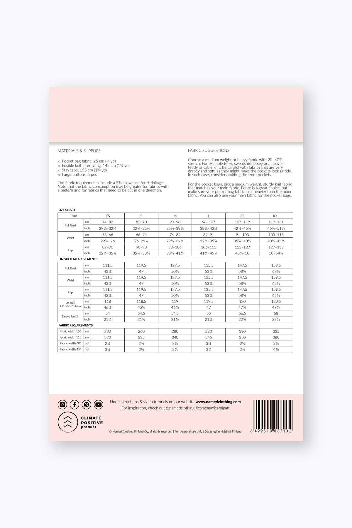 PDF Named Clothing Pattern- Esme Maxi Cardigan