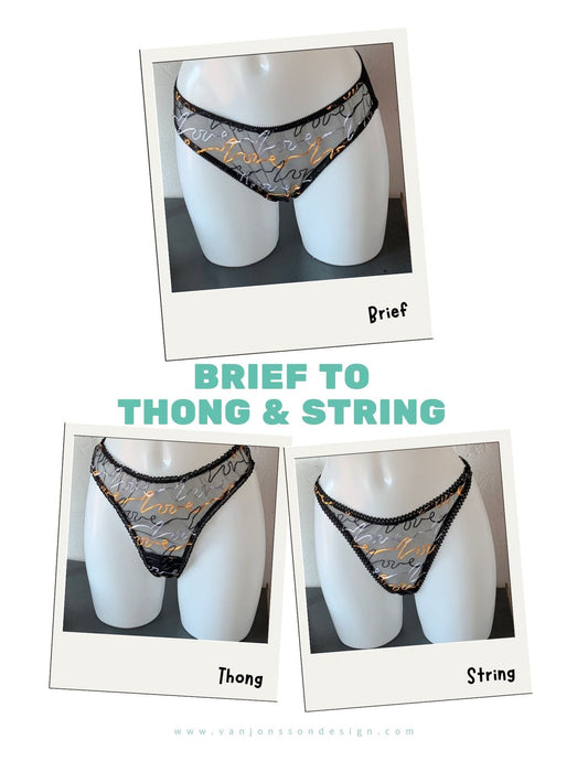 EBook: Van Jonsson Design- How to change a Brief pattern to a Thong or G-string pattern