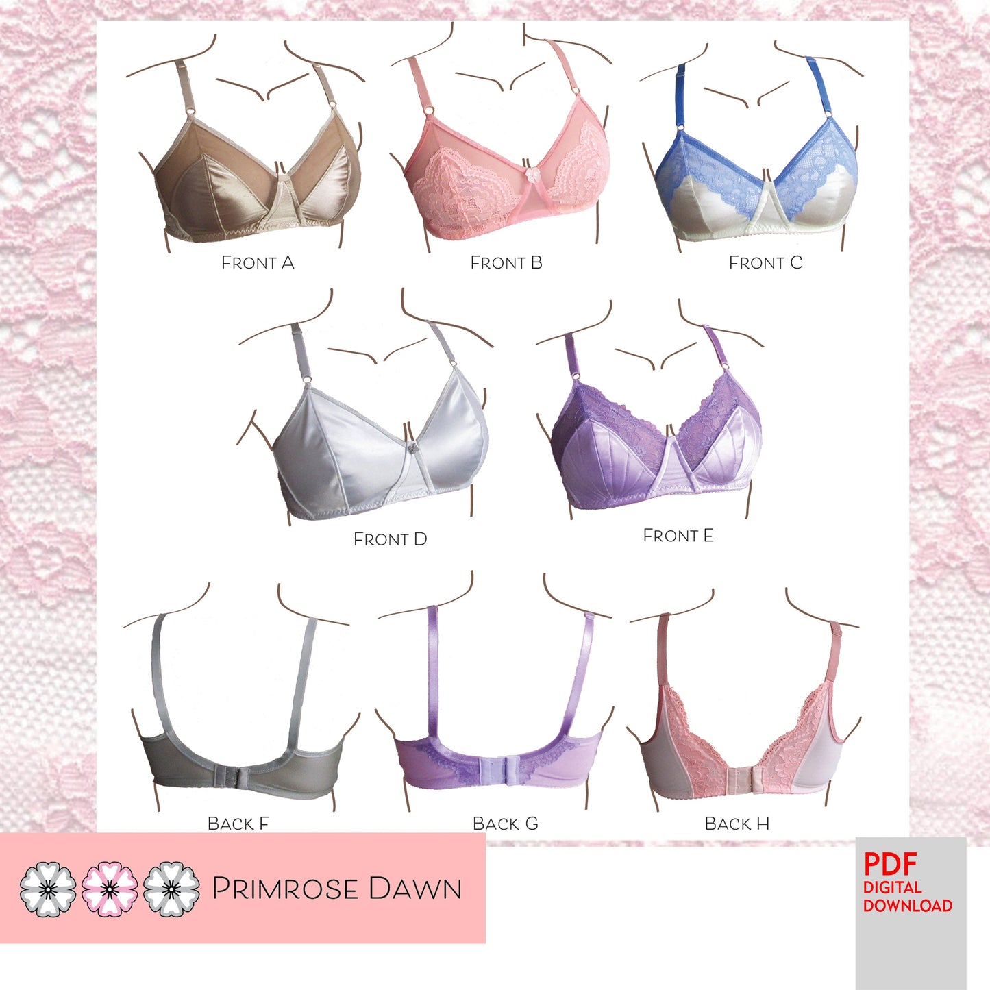PDF Primrose Dawn Sewing Pattern- Zenita Wireless Bra