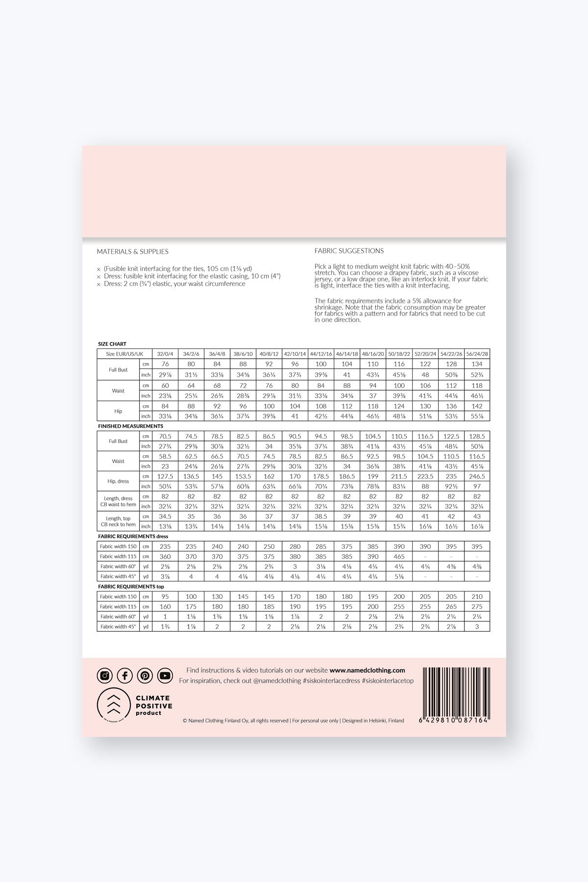 PDF Named Clothing Pattern- Sisko Interlace Dress & Top