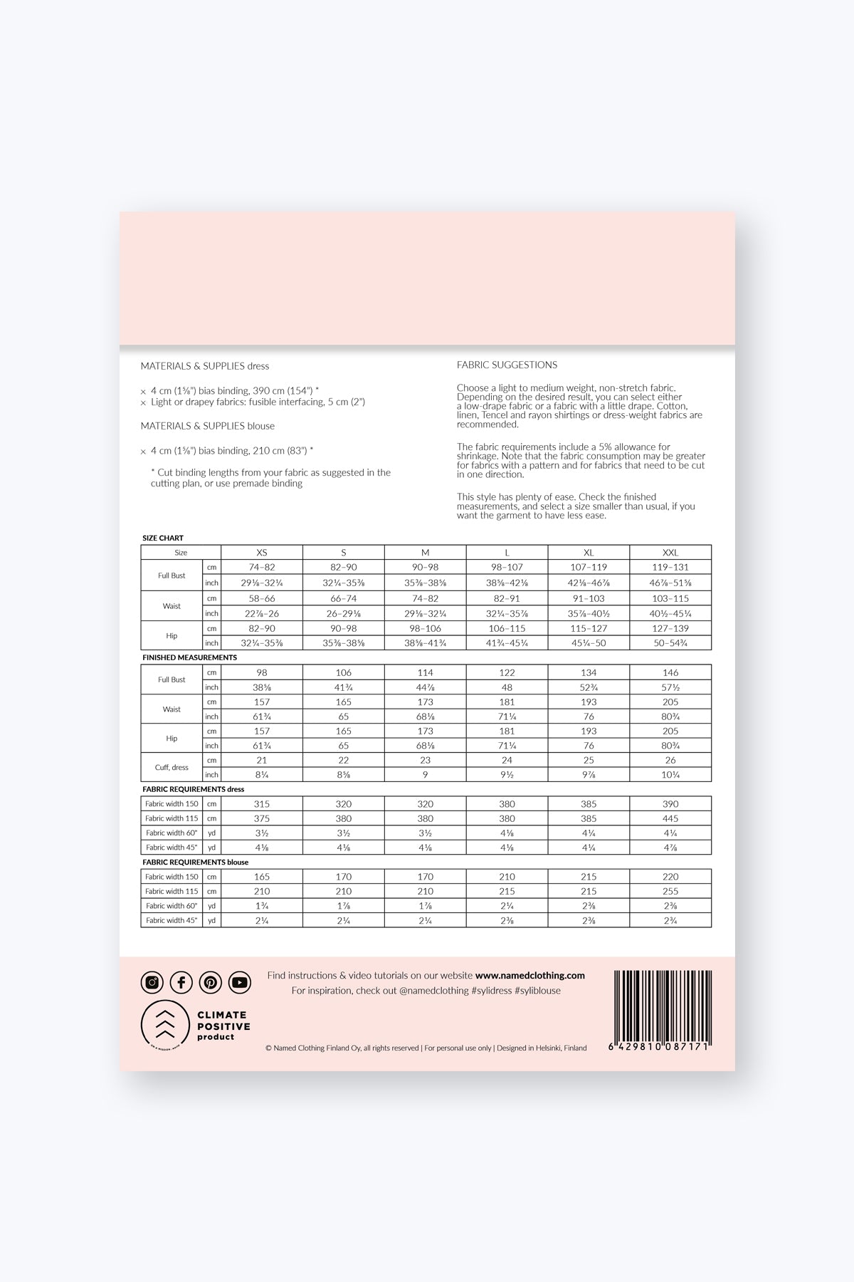 PDF Named Clothing Pattern- Syli Dress & Blouse