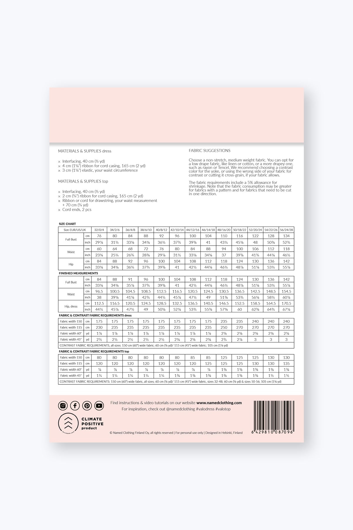 PDF Named Clothing Pattern- Valo Dress & Top