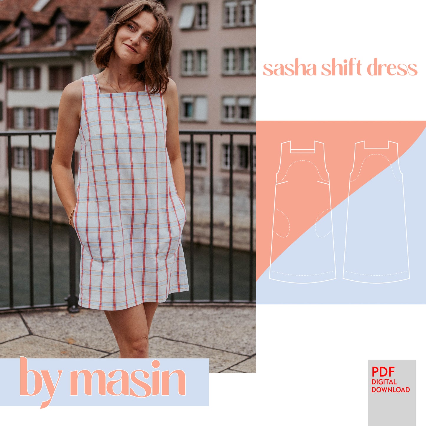 PDF by Masin Sewing Pattern- Sasha Shift Dress