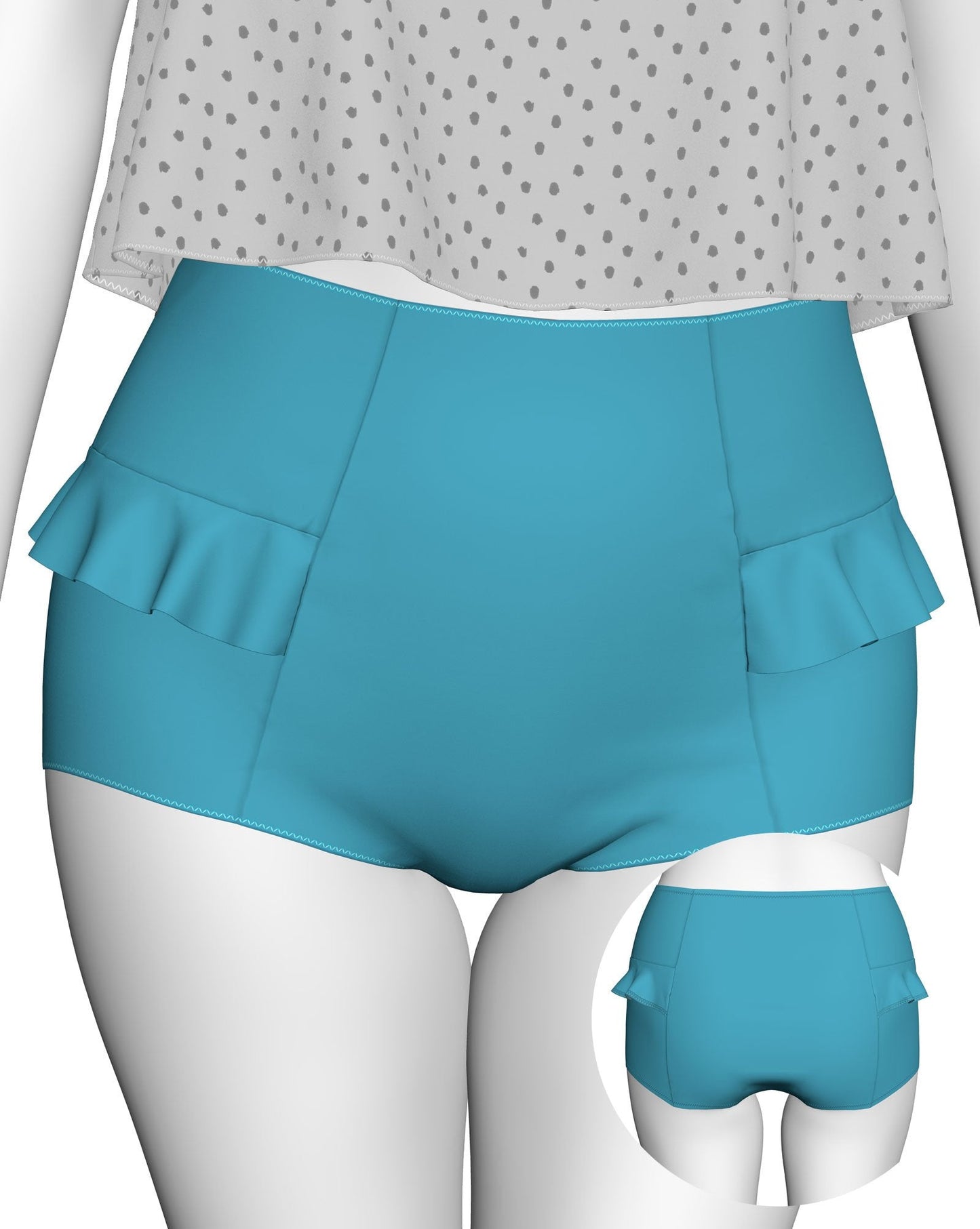 PDF "Danielle" Swim Bottoms Sewing Pattern Sizes XL-3XL