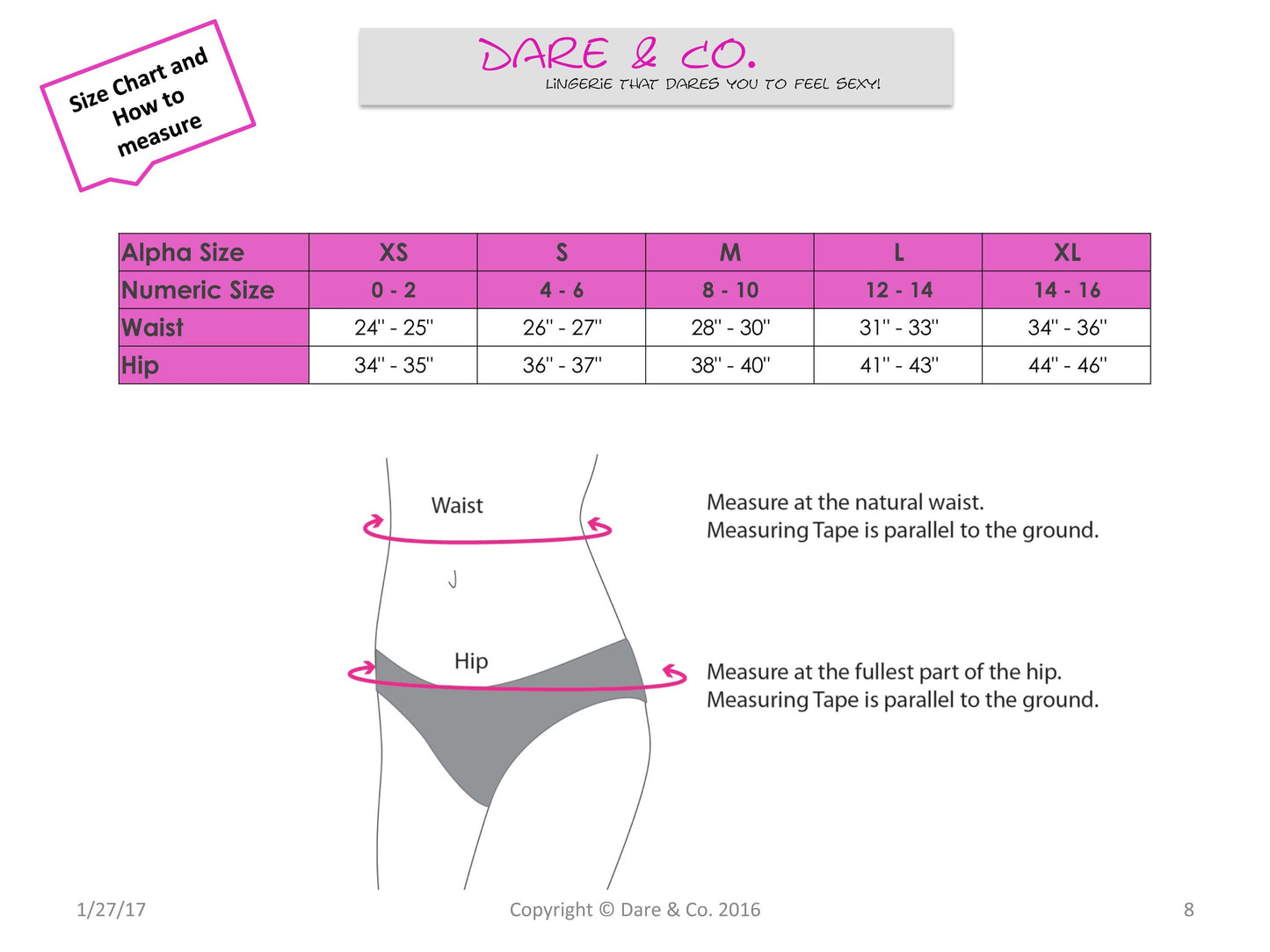 PDF Dare & Co Sewing Pattern. Thong Panty- Sizes XS-XL