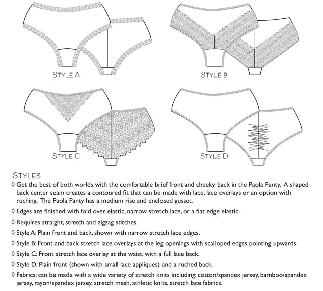 PDF Primrose Dawn Sewing Pattern- Paola Cheeky Panty
