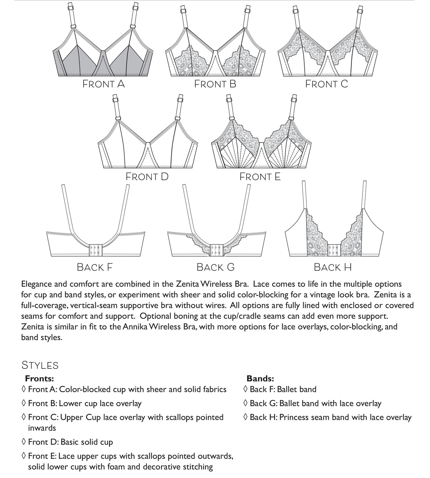 PDF Primrose Dawn Sewing Pattern- Zenita Wireless Bra