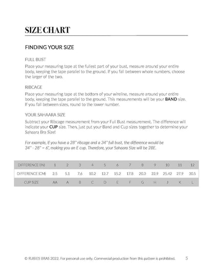 PDF Rubies Bras Sewing Pattern- Sahaara Bralette