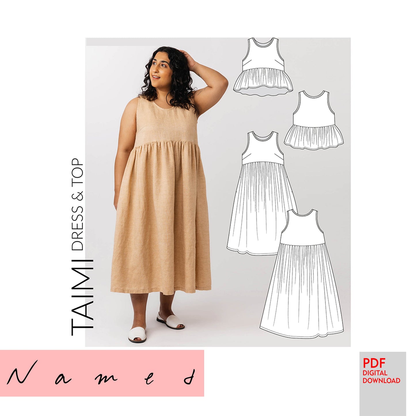 PDF Named Clothing Pattern- Taimi Dress & Top