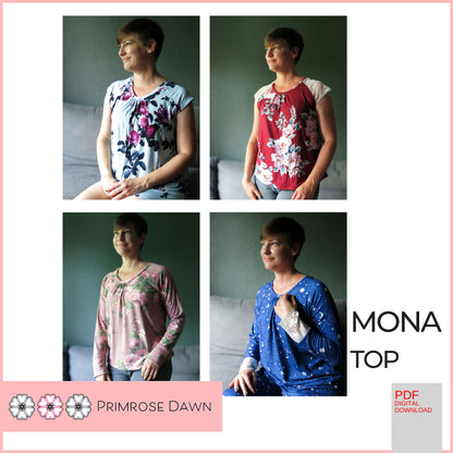PDF Primrose Dawn Sewing Pattern- Mona Top