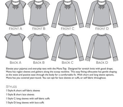 PDF Primrose Dawn Sewing Pattern- Mona Top